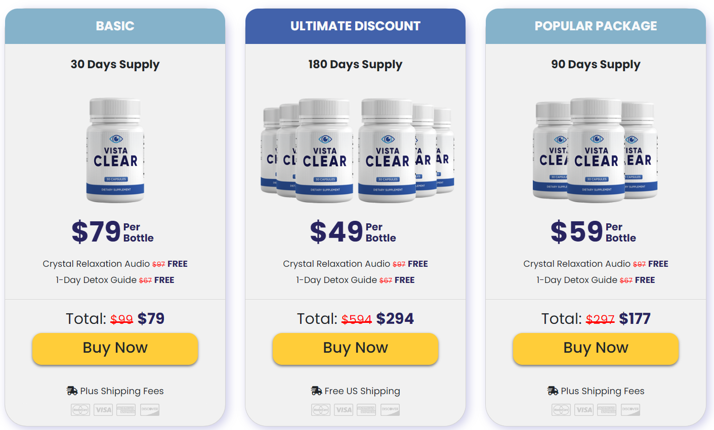 Vista Clear pricing